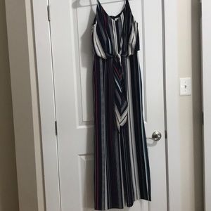 Striped Jumpsuit with tie in the front NWOT